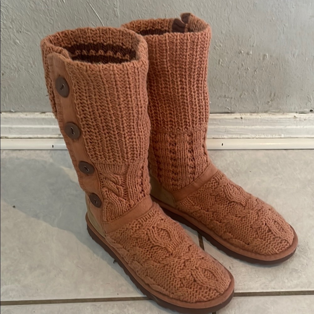 UGG  Knit Button-Up Boots